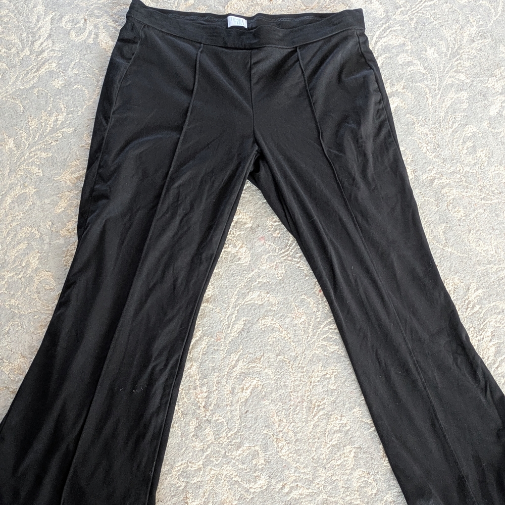 Black Suede Flare Trousers